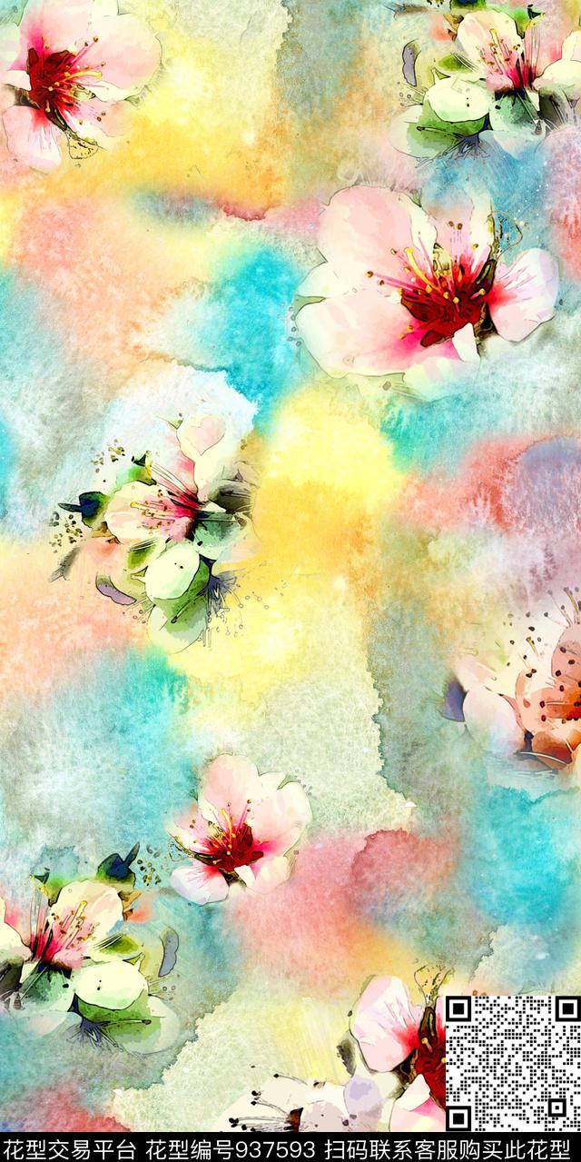 趣味小碎花花卉数码印花华亿平台下载（图片编号: 937593） - 瓦栏（Walan）