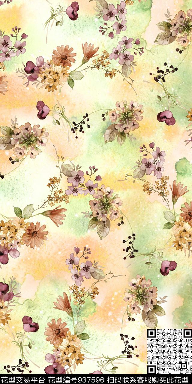 趣味小碎花花卉数码印花华亿平台下载（图片编号: 937596） - 瓦栏（Walan）