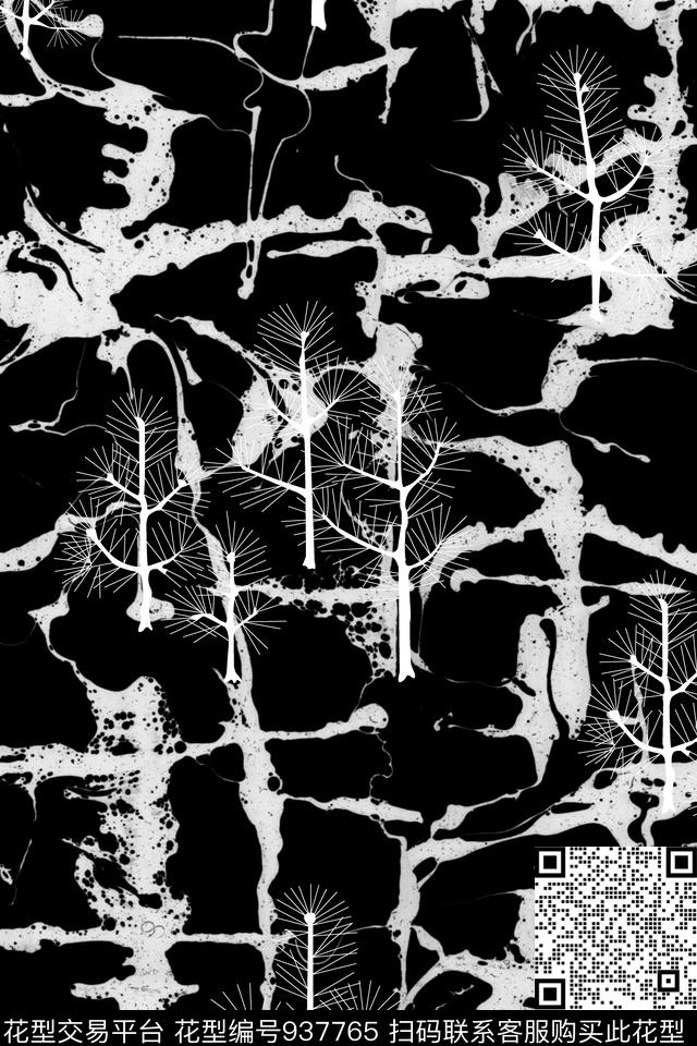 线条肌理抽象传统印花华亿平台下载（图片编号: 937765） - 瓦栏（Walan）