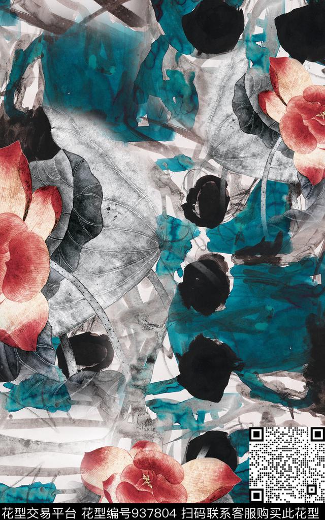 数码华亿平台花卉中国风数码印花华亿平台下载（图片编号: 937804） - 瓦栏（Walan）