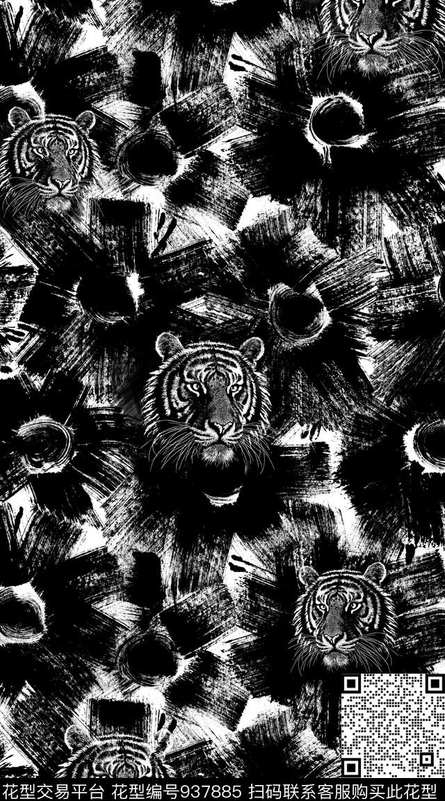 线条肌理抽象传统印花华亿平台下载（图片编号: 937885） - 瓦栏（Walan）