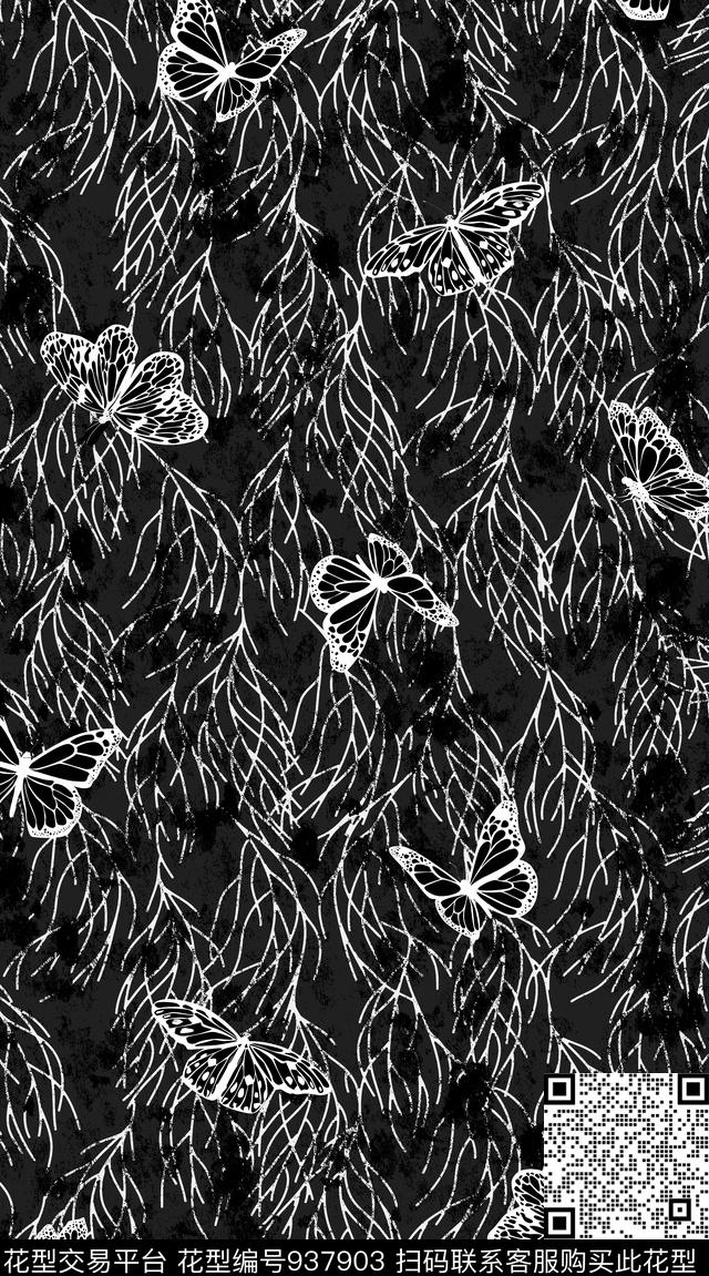 线条肌理抽象传统印花华亿平台下载（图片编号: 937903） - 瓦栏（Walan）