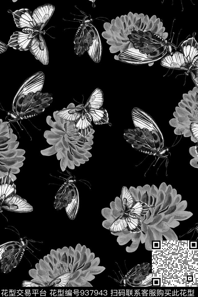 男装黑白华亿平台拔印数码印花华亿平台下载（图片编号: 937943） - 瓦栏（Walan）