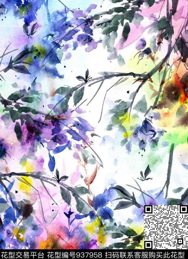 数码华亿平台花卉定位花数码印花华亿平台下载（图片编号: 937958） - 瓦栏（Walan）