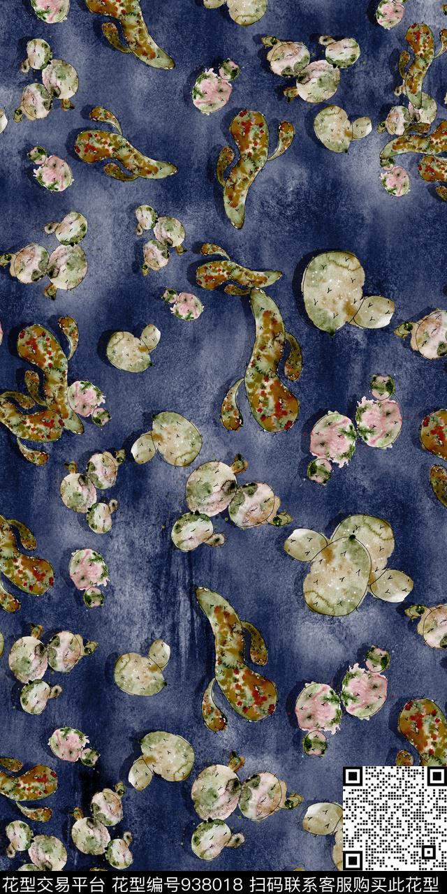 3D立体黑底花卉花卉数码印花华亿平台下载（图片编号: 938018） - 瓦栏（Walan）