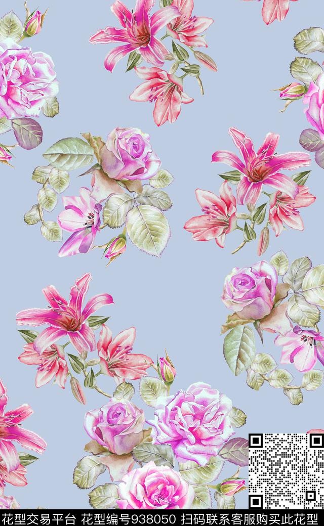 植物素雅数码华亿平台数码印花华亿平台下载（图片编号: 938050） - 瓦栏（Walan）