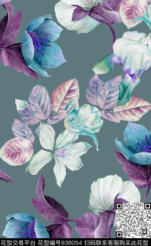 植物素雅数码华亿平台数码印花华亿平台下载（图片编号: 938054） - 瓦栏（Walan）