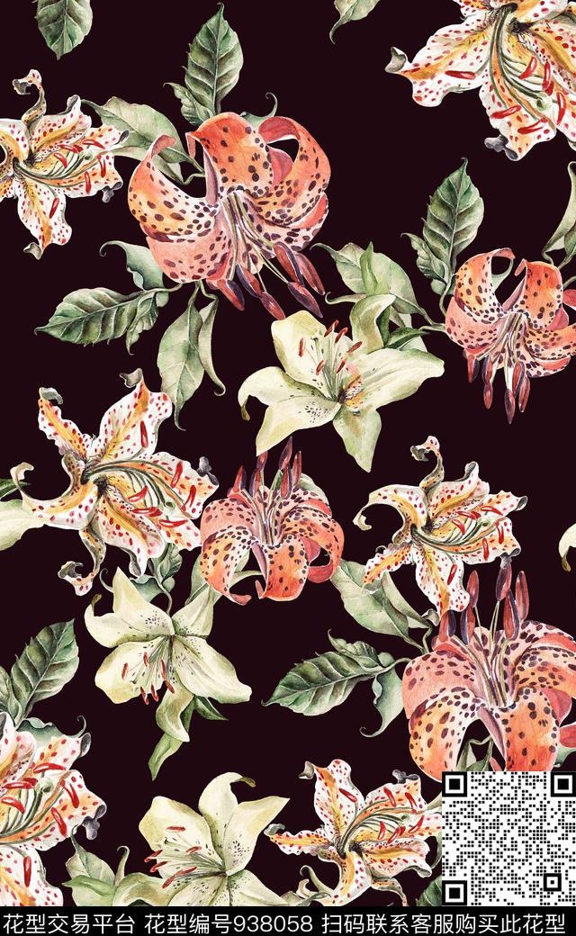 植物素雅数码华亿平台数码印花华亿平台下载（图片编号: 938058） - 瓦栏（Walan）