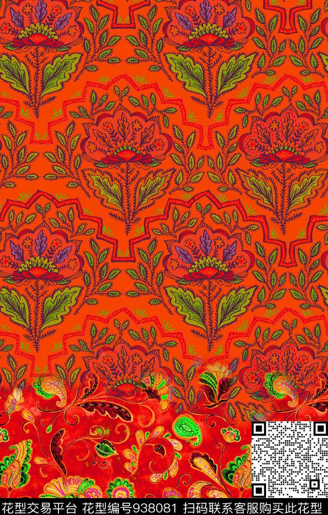 花卉杭州风花纹数码印花华亿平台下载（图片编号: 938081） - 瓦栏（Walan）