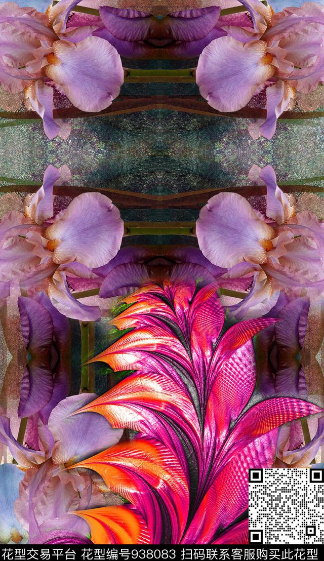 底纹花卉花纹数码印花华亿平台下载（图片编号: 938083） - 瓦栏（Walan）