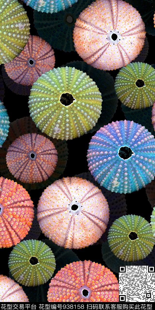 珊瑚抽象清爽底花卉数码印花华亿平台下载（图片编号: 938158） - 瓦栏（Walan）