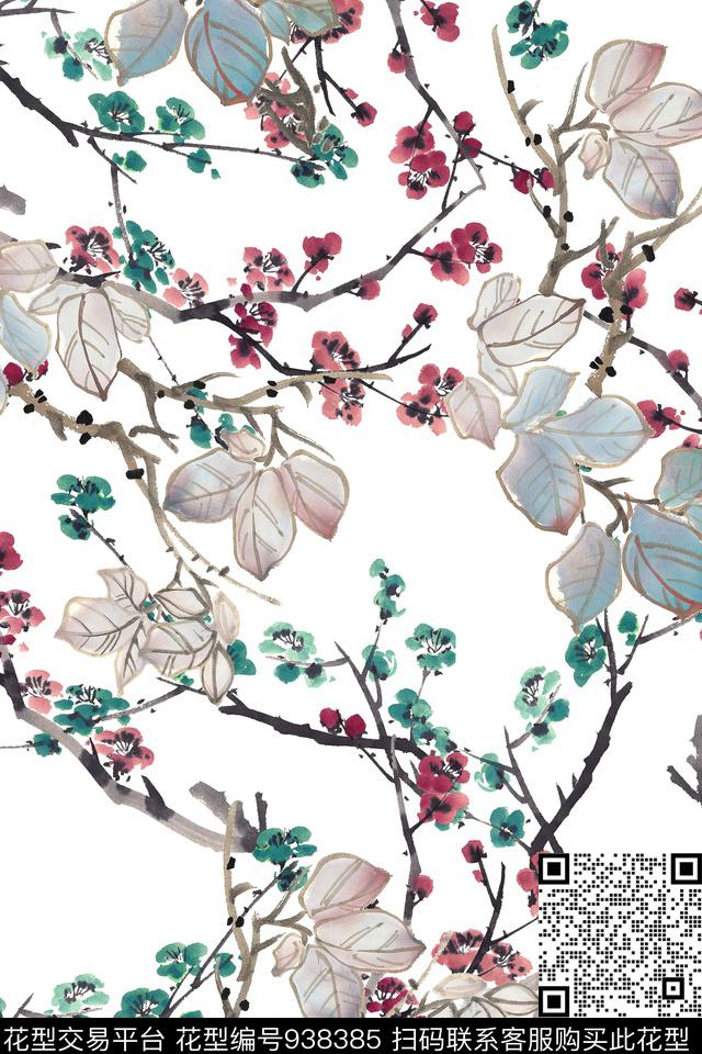 数码华亿平台小碎花白底花数码印花华亿平台下载（图片编号: 938385） - 瓦栏（Walan）