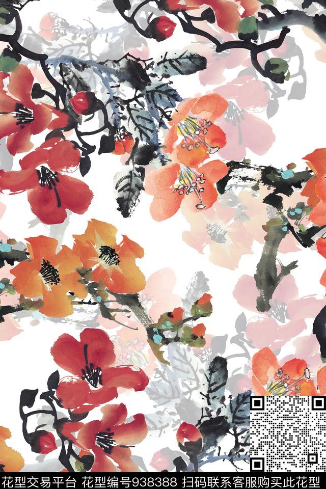 数码华亿平台小碎花白底花数码印花华亿平台下载（图片编号: 938388） - 瓦栏（Walan）