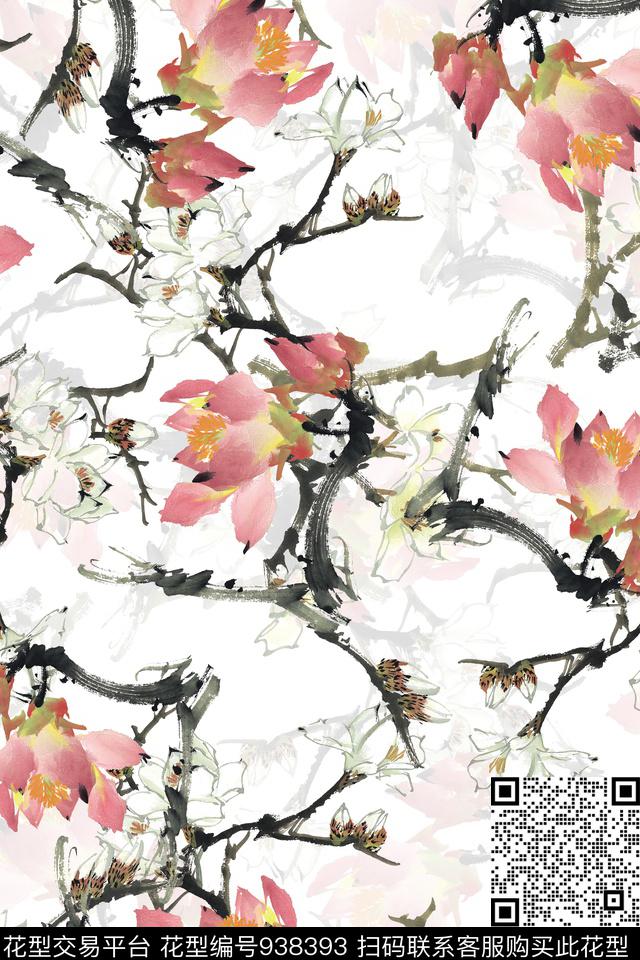 数码华亿平台小碎花白底花数码印花华亿平台下载（图片编号: 938393） - 瓦栏（Walan）