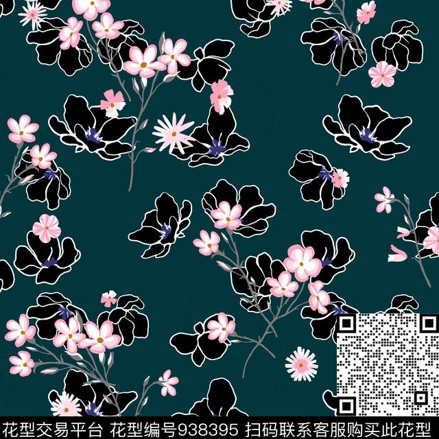 树枝小碎花田园花卉传统印花华亿平台下载（图片编号: 938395） - 瓦栏（Walan）