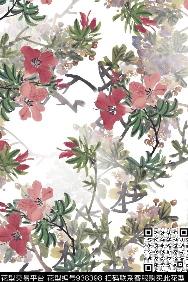 数码华亿平台小碎花白底花数码印花华亿平台下载（图片编号: 938398） - 瓦栏（Walan）