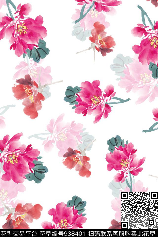 数码华亿平台小碎花白底花数码印花华亿平台下载（图片编号: 938401） - 瓦栏（Walan）