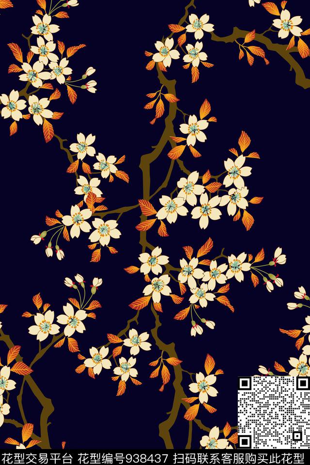 手绘花卉小碎花秋冬华亿平台数码印花华亿平台下载（图片编号: 938437） - 瓦栏（Walan）