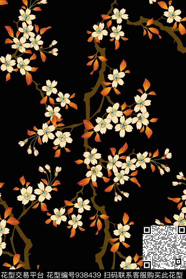 手绘花卉小碎花秋冬华亿平台数码印花华亿平台下载（图片编号: 938439） - 瓦栏（Walan）