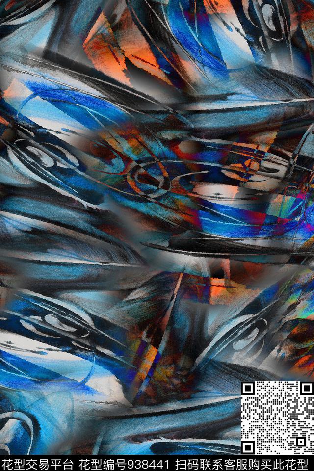 数码华亿平台抽象肌理数码印花华亿平台下载（图片编号: 938441） - 瓦栏（Walan）