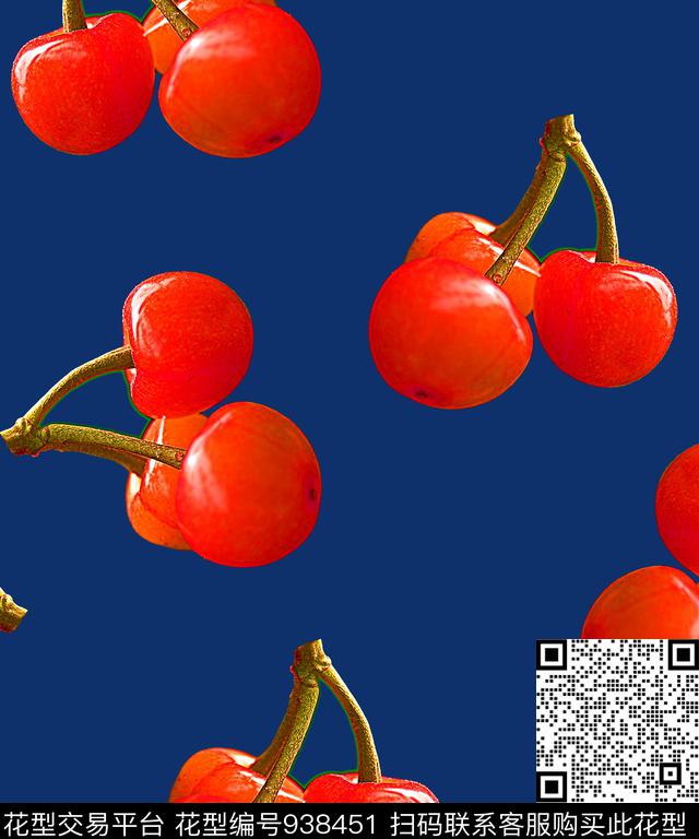 创意樱桃水果数码印花华亿平台下载（图片编号: 938451） - 瓦栏（Walan）
