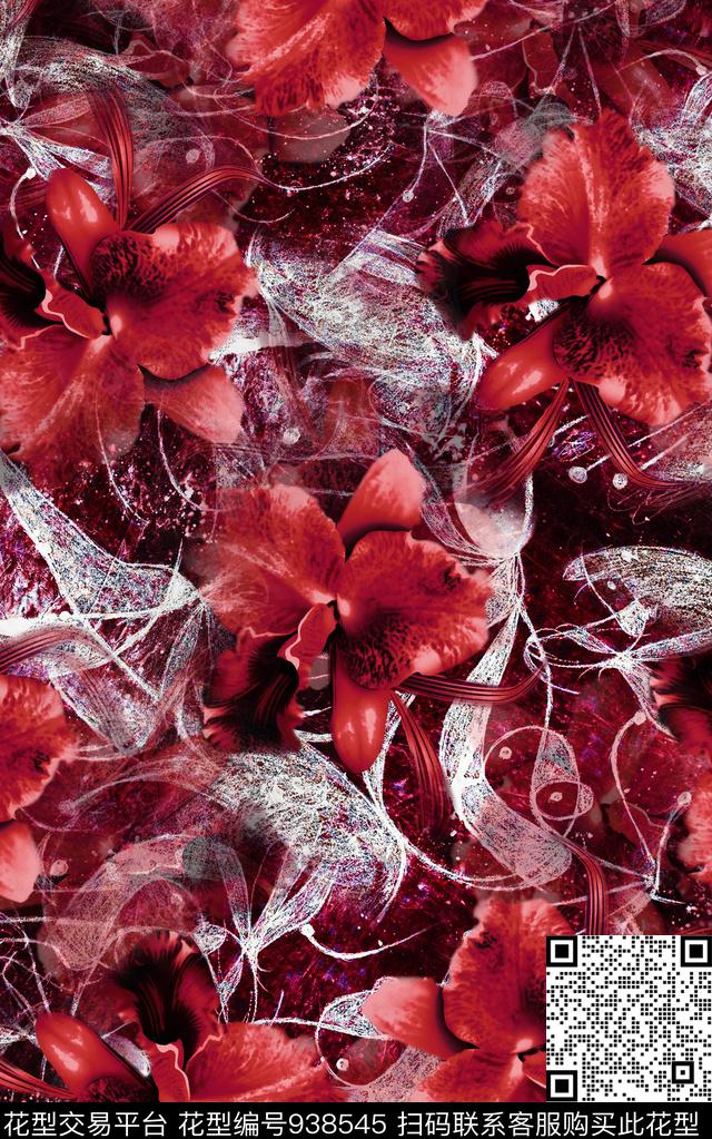 民族风数码华亿平台花卉数码印花华亿平台下载（图片编号: 938545） - 瓦栏（Walan）