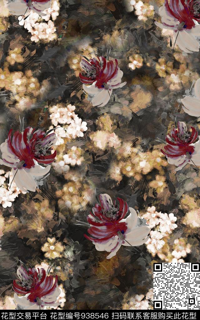 民族风数码华亿平台花卉数码印花华亿平台下载（图片编号: 938546） - 瓦栏（Walan）