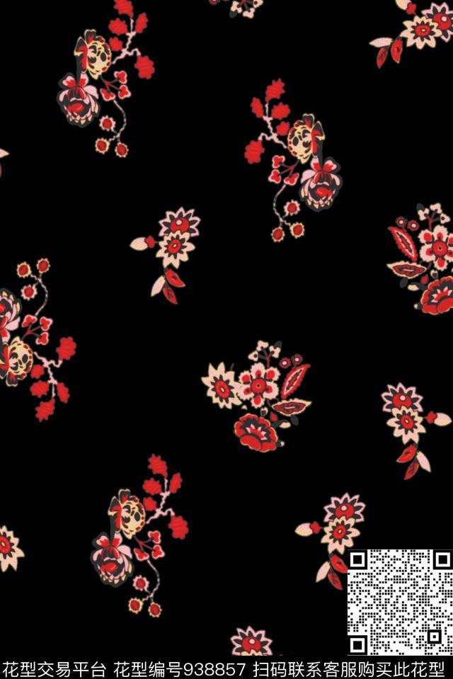 数码华亿平台小碎花大牌风数码印花华亿平台下载（图片编号: 938857） - 瓦栏（Walan）