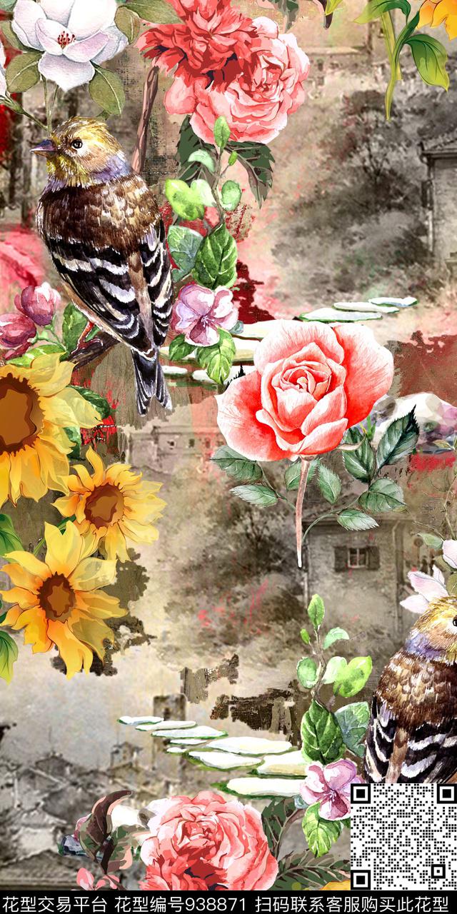 动物花卉数码华亿平台花卉数码印花华亿平台下载（图片编号: 938871） - 瓦栏（Walan）
