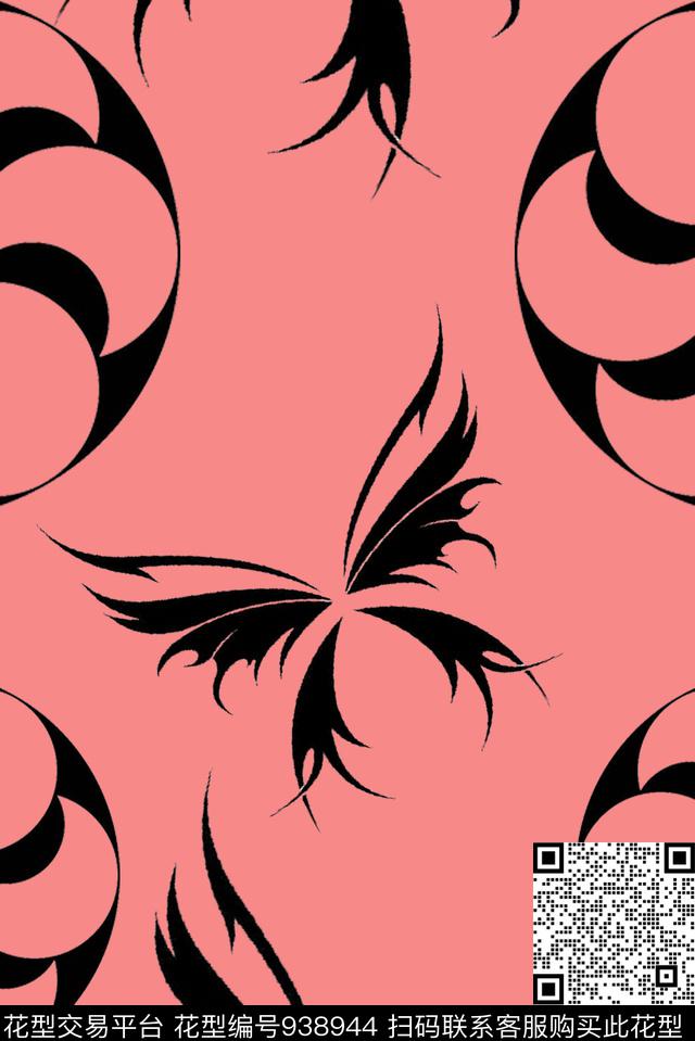 线条蝴蝶中东传统印花华亿平台下载（图片编号: 938944） - 瓦栏（Walan）