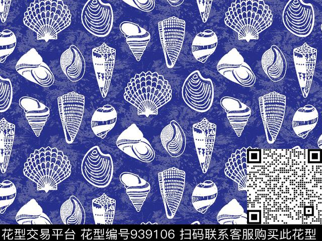 贝壳泳装大牌风传统印花华亿平台下载（图片编号: 939106） - 瓦栏（Walan）