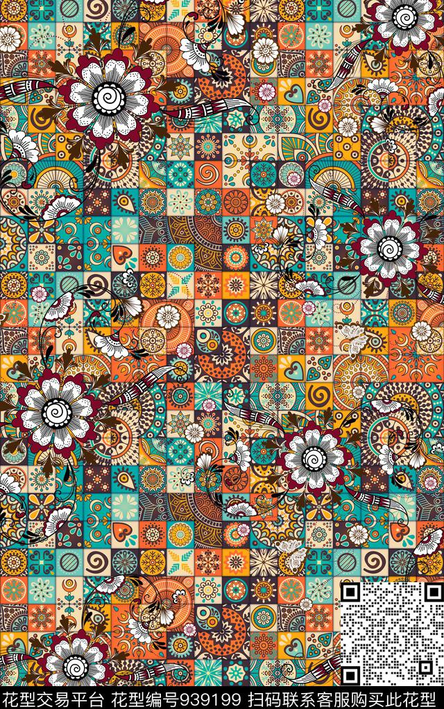 民族风数码华亿平台几何数码印花华亿平台下载（图片编号: 939199） - 瓦栏（Walan）