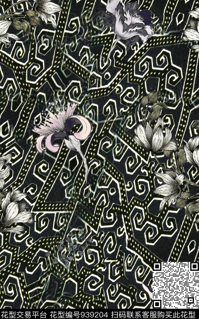 民族风数码华亿平台花卉数码印花华亿平台下载（图片编号: 939204） - 瓦栏（Walan）