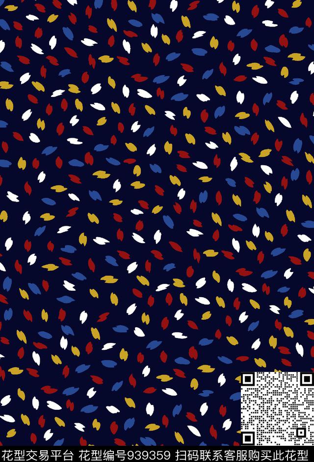 可爱黑底花卉小碎花传统印花华亿平台下载（图片编号: 939359） - 瓦栏（Walan）