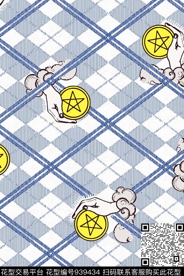 趣味男装塔罗牌数码印花华亿平台下载（图片编号: 939434） - 瓦栏（Walan）