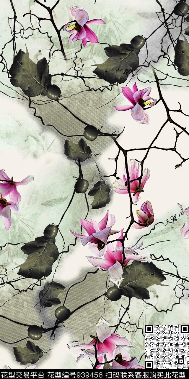 抽象花卉3D立体数码印花华亿平台下载（图片编号: 939456） - 瓦栏（Walan）