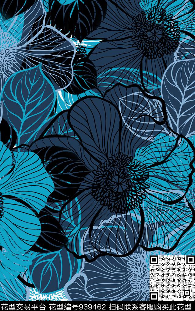 民族风数码华亿平台花卉数码印花华亿平台下载（图片编号: 939462） - 瓦栏（Walan）