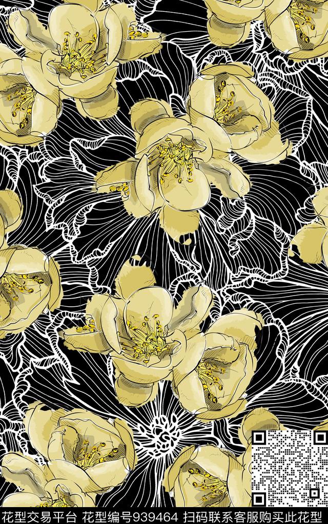 民族风数码华亿平台花卉数码印花华亿平台下载（图片编号: 939464） - 瓦栏（Walan）