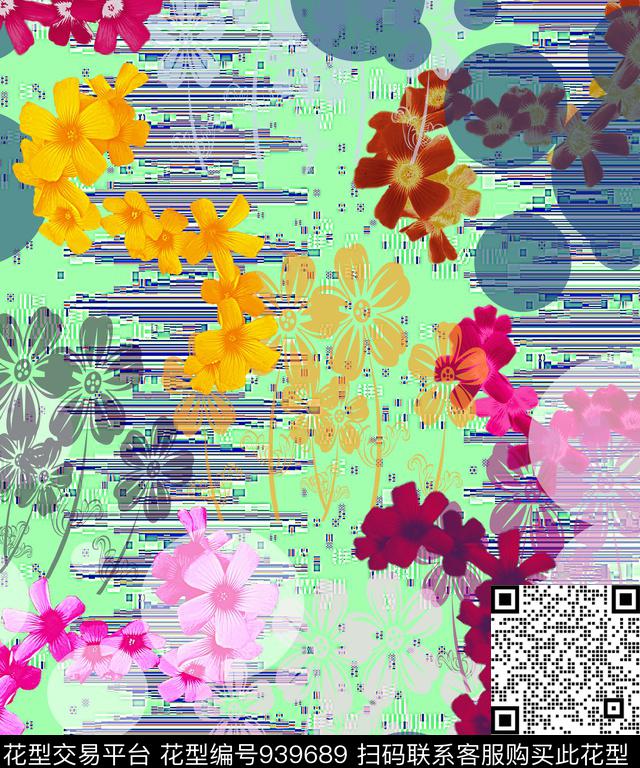 线条创意艺术数码印花华亿平台下载（图片编号: 939689） - 瓦栏（Walan）