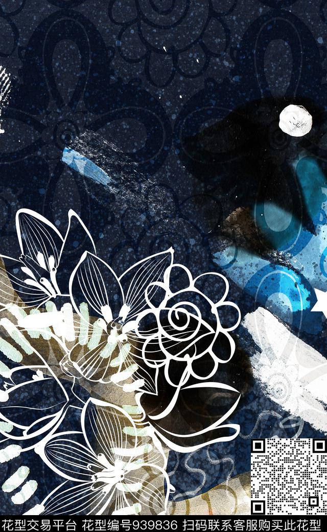 数码华亿平台民族风花卉数码印花华亿平台下载（图片编号: 939836） - 瓦栏（Walan）