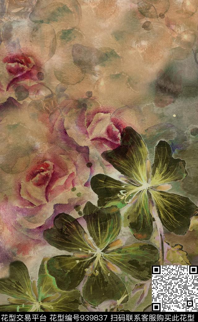 数码华亿平台民族风定位花数码印花华亿平台下载（图片编号: 939837） - 瓦栏（Walan）