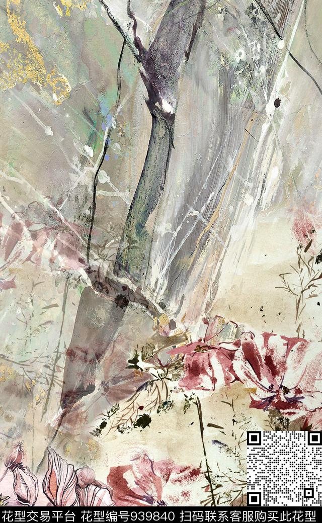 民族风定位花花卉数码印花华亿平台下载（图片编号: 939840） - 瓦栏（Walan）