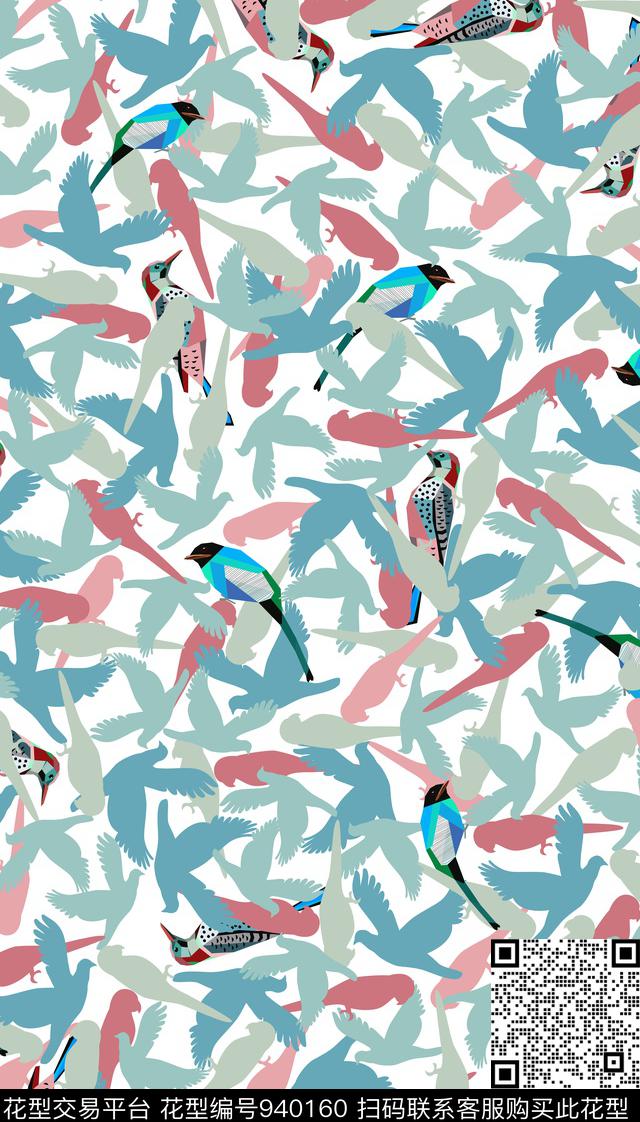 鸟长巾迷彩数码印花华亿平台下载（图片编号: 940160） - 瓦栏（Walan）