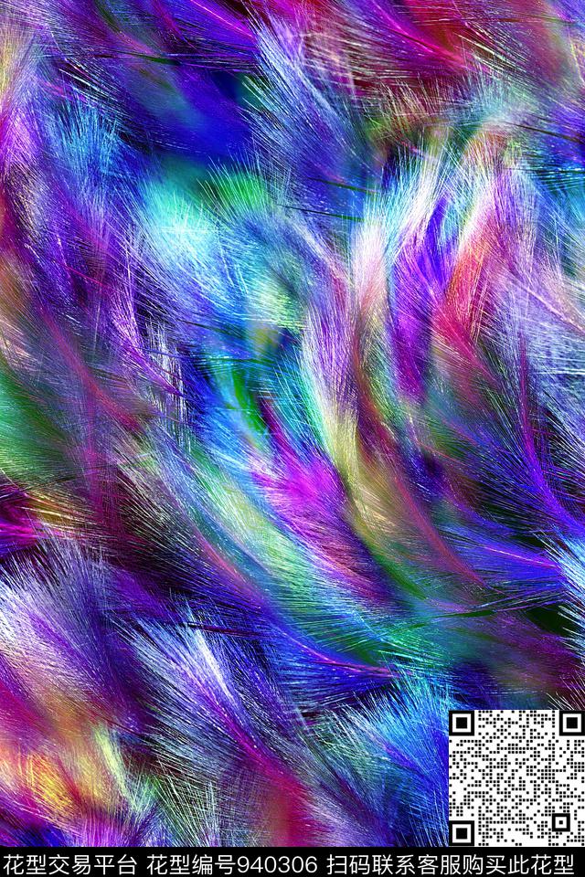 羽毛抽象毛毛数码印花华亿平台下载（图片编号: 940306） - 瓦栏（Walan）