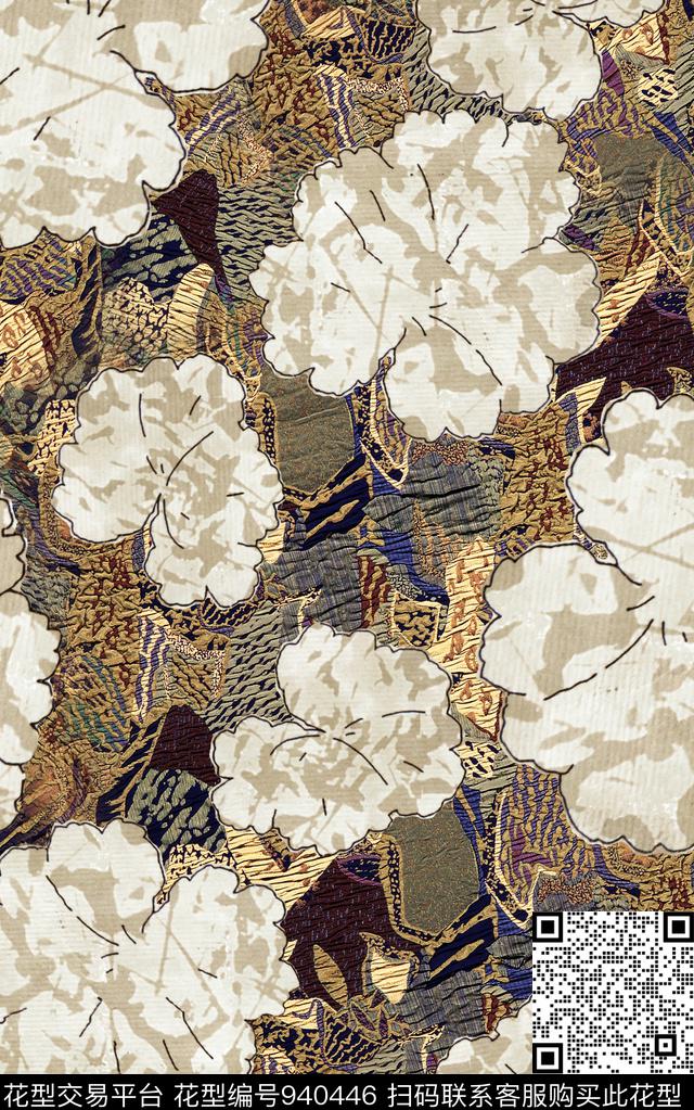 民族风花卉复古数码印花华亿平台下载（图片编号: 940446） - 瓦栏（Walan）