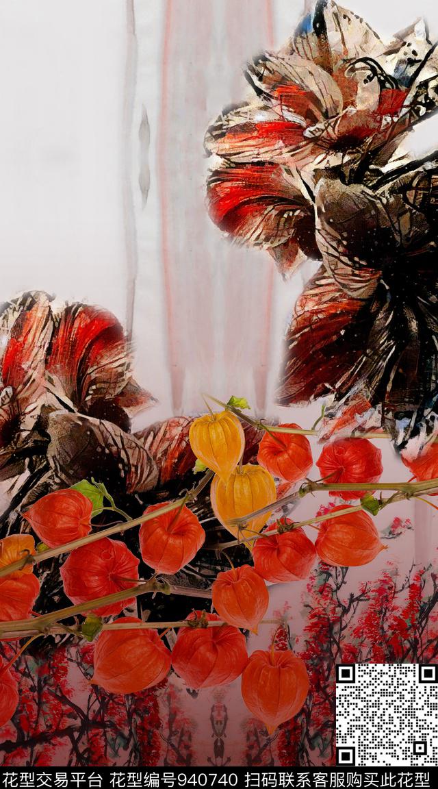 中国风民族风定位花数码印花华亿平台下载（图片编号: 940740） - 瓦栏（Walan）