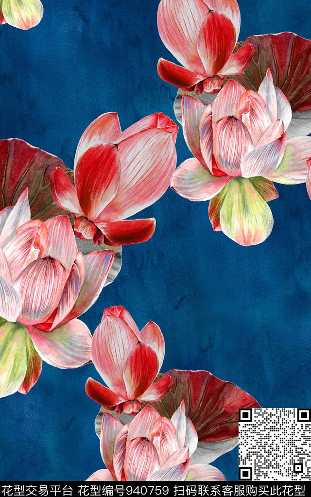 民族风肌理花卉数码印花华亿平台下载（图片编号: 940759） - 瓦栏（Walan）