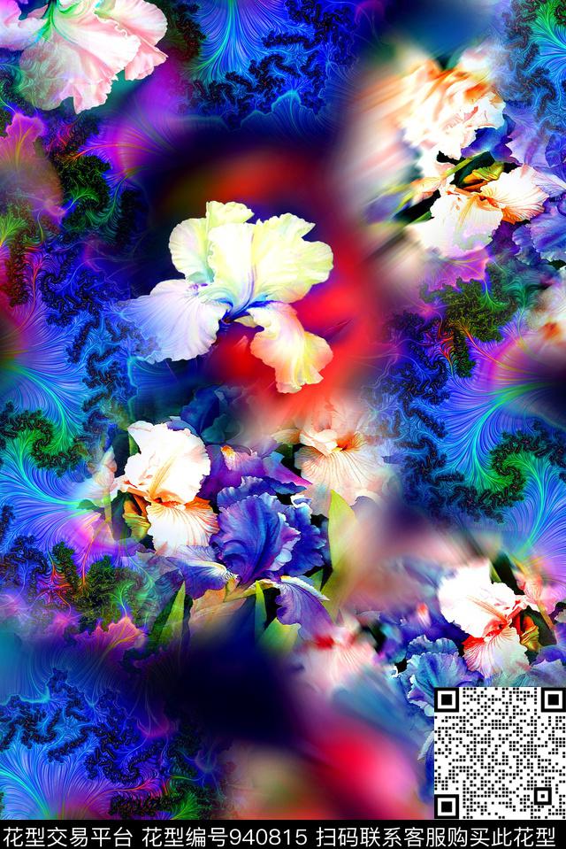 数码华亿平台趣味花卉数码印花华亿平台下载（图片编号: 940815） - 瓦栏（Walan）