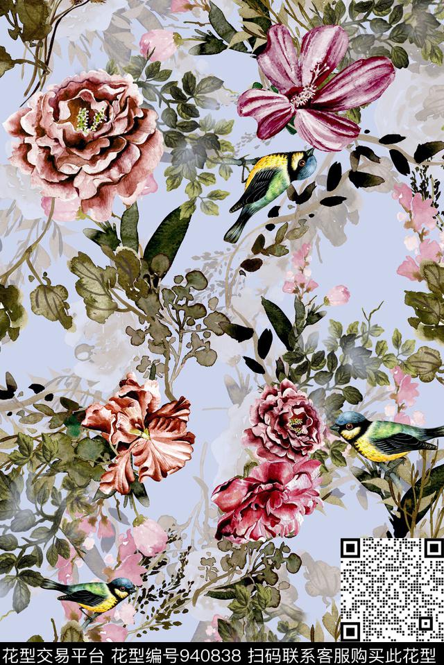 3D立体花卉绿植树叶数码印花华亿平台下载（图片编号: 940838） - 瓦栏（Walan）