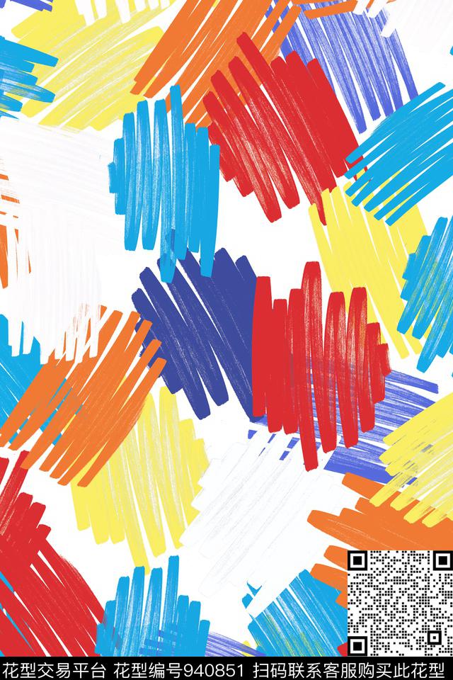 趣味线条几何传统印花华亿平台下载（图片编号: 940851） - 瓦栏（Walan）